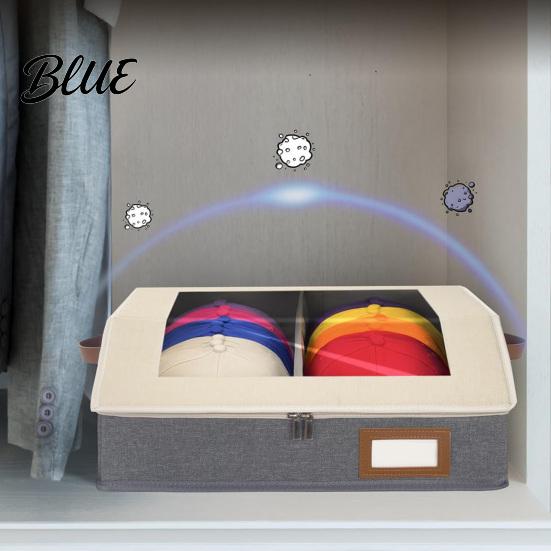 Clear Hat Storage for Closet Organizer with Window Lid Flip Top Access Design