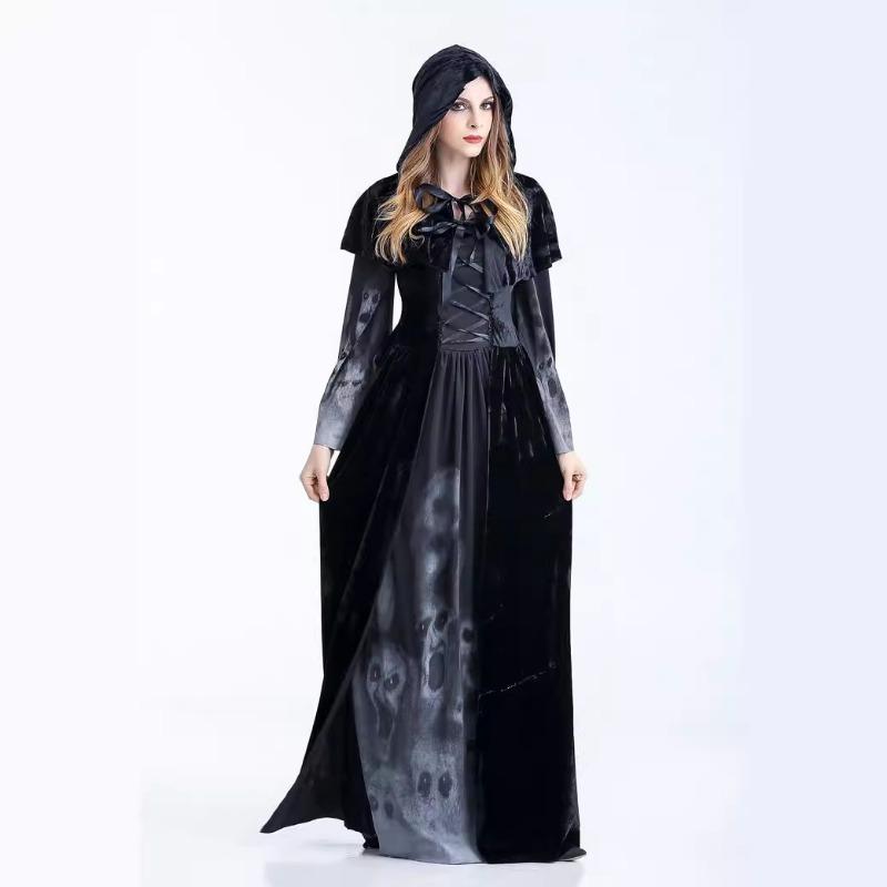 Halloween male witch costume, demon witch vampire reaper cosplay, party queen code