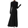 Fashionable Knitted Long Sleeve A- Line Streetwear Dress Women Smooths and Slims Your Silhouette Solid Color Long Dress
