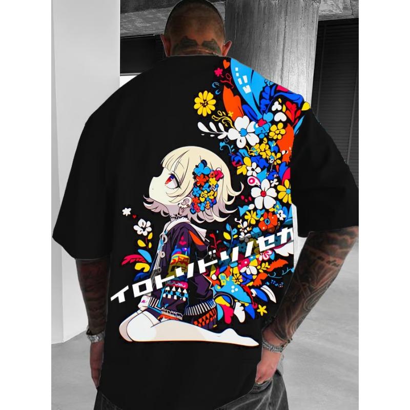 Cartoon sexy girl pattern men's T-shirt 3D printed oversized T-shirt