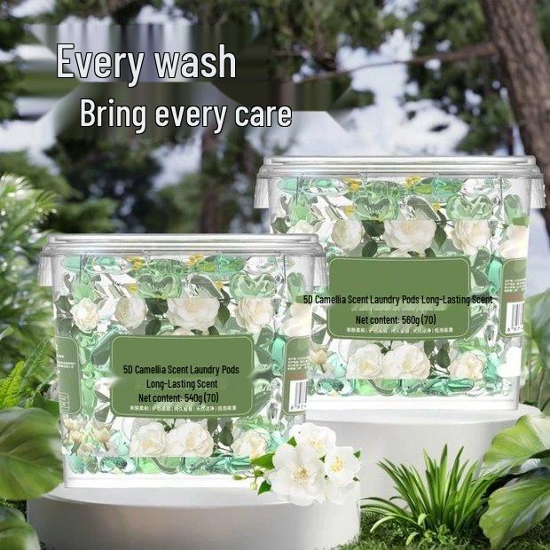 5D Camellia Scent Boost Pods: Long-lasting Fragrance, Stain Removal & Fabric Softening.
