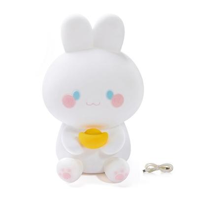 Abajur de coelho noturno atraente, formato criativo, recarregável, abajur de coelho, desenho animado, lâmpada de cabeceira LED, luz de mesa, abajur de mesa