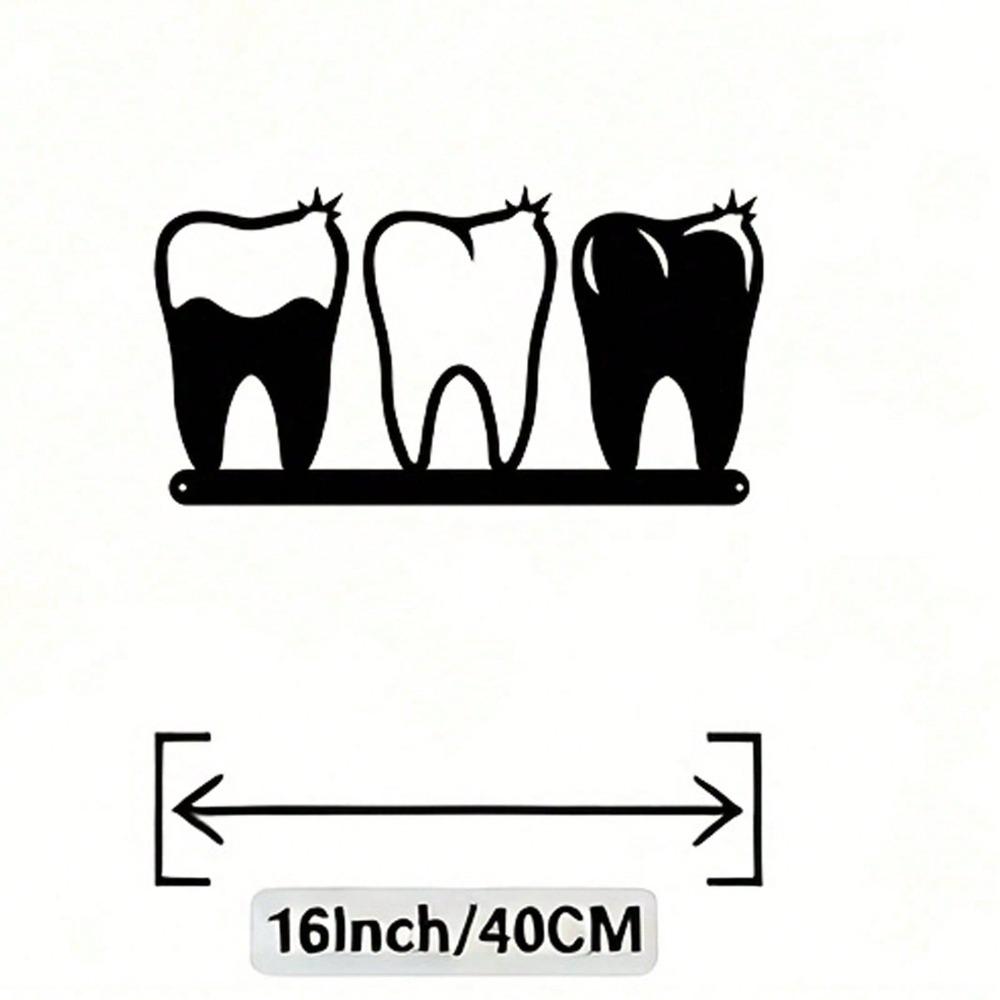 Metal Tooth Wall Art Sculpture Rust Resistant Iron Mural Modern Dental Office Clinic Decor Gift