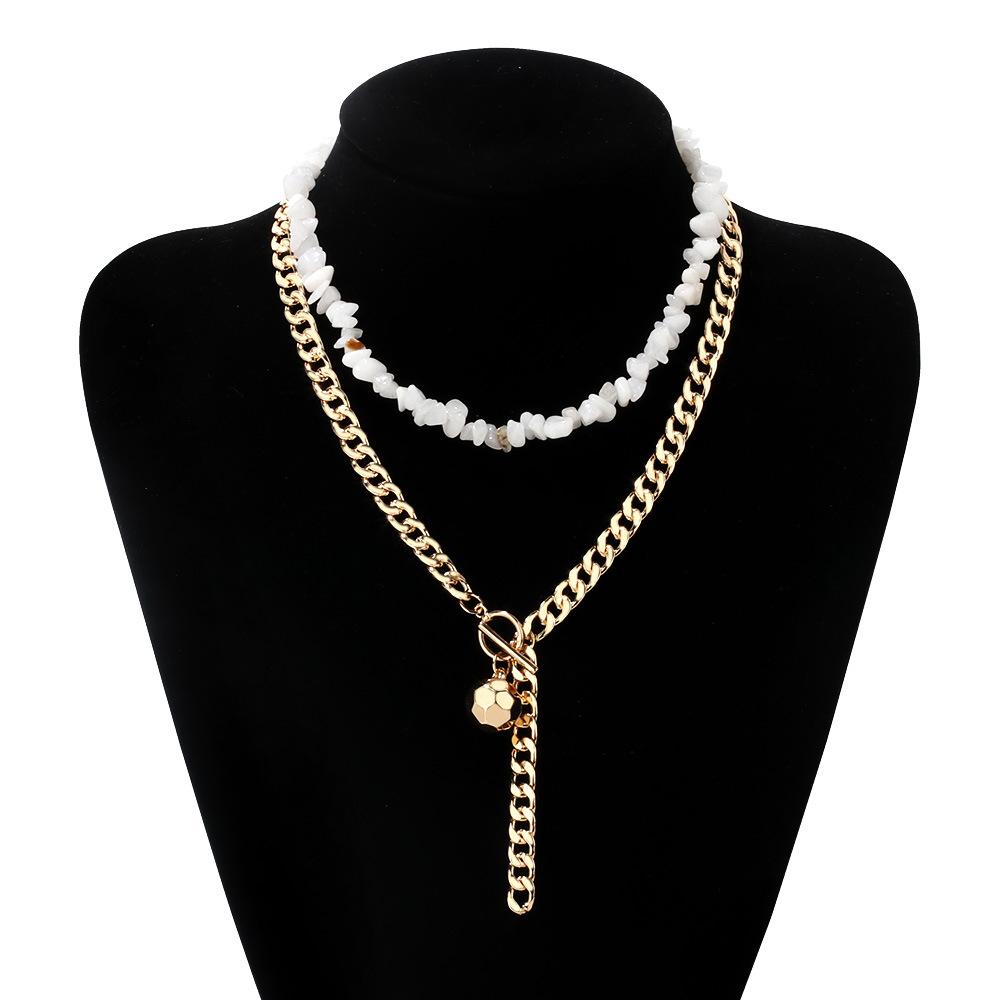 Pearl chain necklace cold wind multi-layer stacking collarbone chain summer