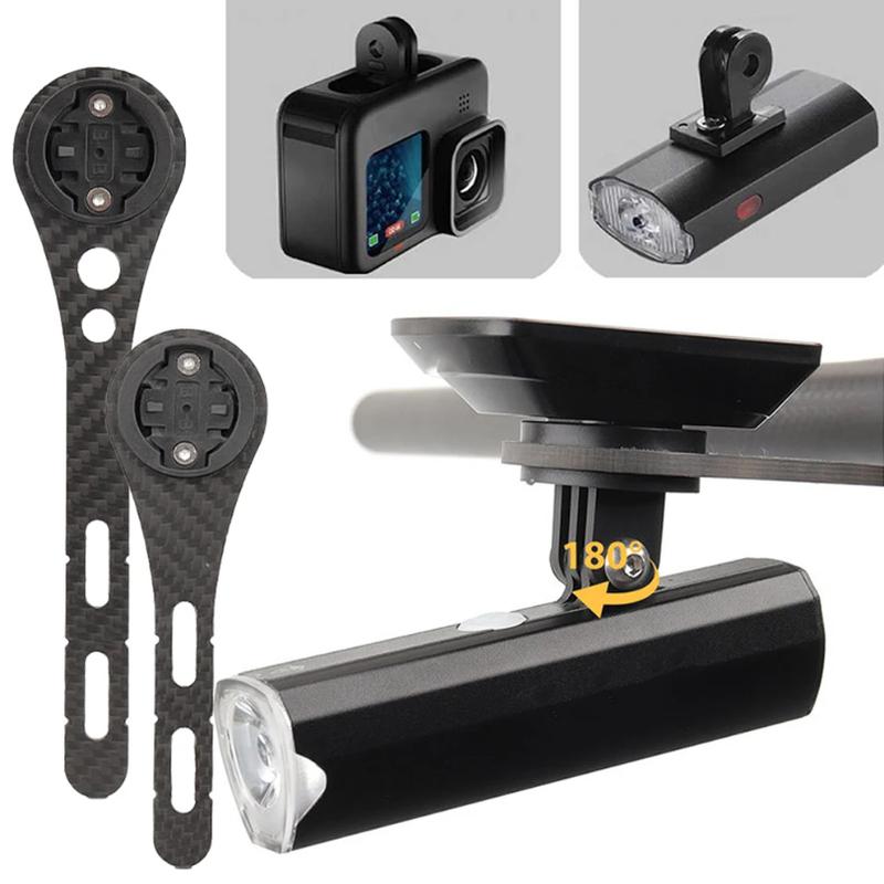 Carbon Fiber Bicycle Computer Holder Bike Handlbar Computer Mount Cycling Speedometer Support Holder for Garmin Bryton Wahoo