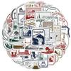 50 Postmark Graffiti Stickers: Cartoon Decor for Laptops, Suitcases, Phones, and Cups