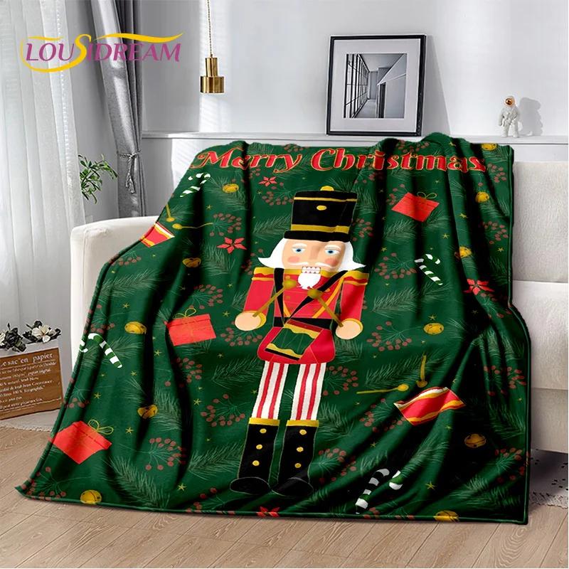 Nutcracker Christmas Tree Cartoon Fairy Tales Blanket,Soft Throw Blanket for Home Bedroom Bed Sofa Picnic Travel Cover Girl Gift