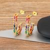 Nidin New Personalized Colorful / White Zircon Gold Plated FashionTrending Luxury Aesthetic Wedding Jewelry Gift aretes mujer