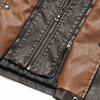 Men's Leather PU Vest Casual Retro Men's Jacket Trendy Work Vest Jacket