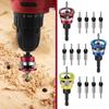 Countersink Drill Bit Set Adjustable Depth Stop Drill Bits Adjustable Hex Wrench Spiral Flute HSS M2 High Speed Steel 4-Edge Drill Bits