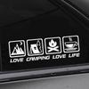 Love Camping, Love Life. Car Sticker Decoration Waterproof For Window And Bumper Stickers Of Cars, Trucks And Motorcycles
