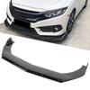 3Pcs Universal Front Bumper Lip Spoiler 3‑Section Body Diffuser Chin Kit Glossy Balck
