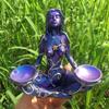 Goddess Statue Resin Mother Earth Goddess Sculpture Mother Earth Figurines Crystal Ball Base Hand-Carved Home Art Decoration