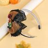 Halloween Lace Headband For Girls Black Mesh Bow Hair Bands Glitter Ghost Pumpkin Hairbands Children Gothic Headwear Accessories