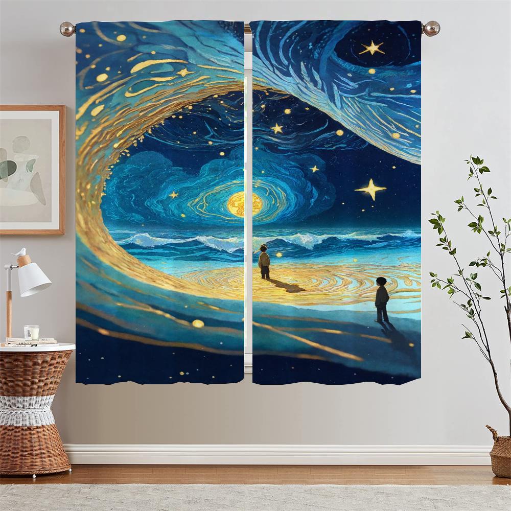 

Свети для себя, жалюзи, затемняющие шторы для гостиной, декор, затемняющие шторы, комплект из 2 шт., тюль на кухне, завитки W50xH70cmx2pcs-CL