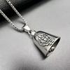 Skeleton Hand Pendant Necklace Motorcycle Biker Bell Pendant Necklace Flip-off Hand Bell Charm Necklace Gift for Men Women