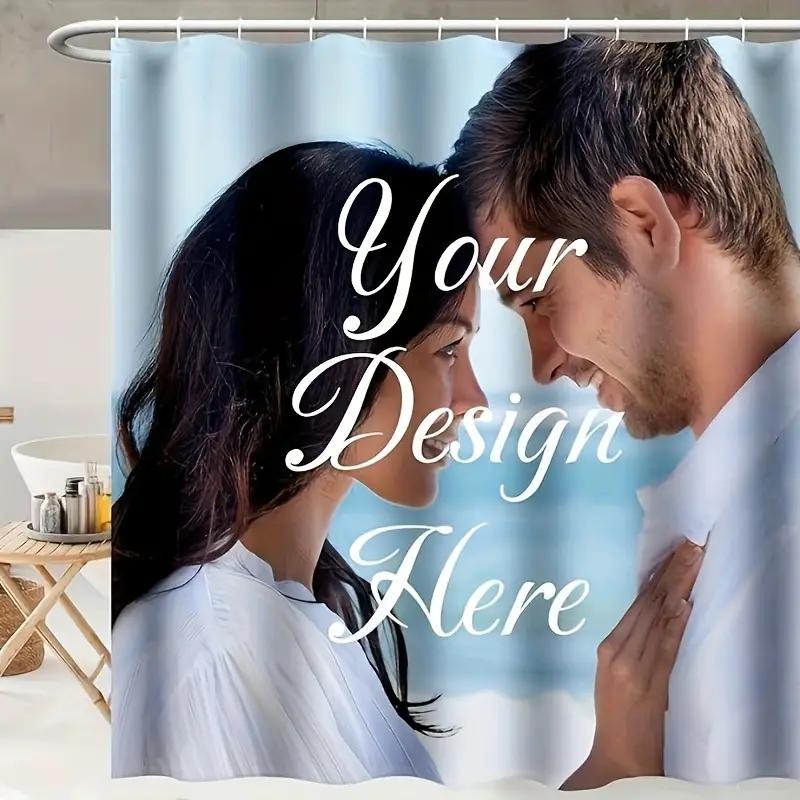 Personalized Shower Curtain Polyester Waterproof Customized Photo Bath Curtain With Free Hooks Mildew Proof Bathroom Decoration