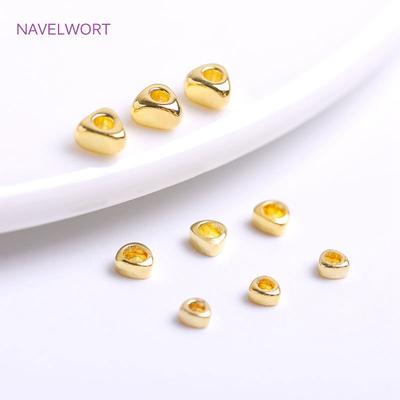 Trendy Triangular Beads 18K Gold Plated Brass Smooth Spacer Beads Supplies For Jewellery Making DIY Handmade Crafts Wholesale
