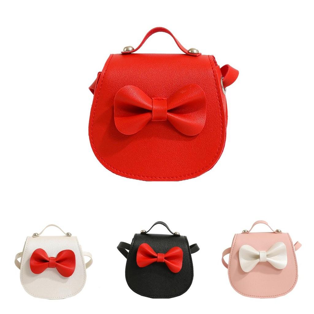 Candy Color Mini Girl Shoulder Bag With Butterfly Bow For Daily Use