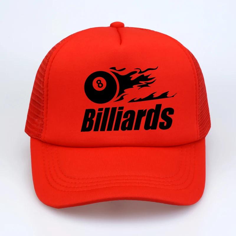 

Summer Billiards baseball cap Unisex Women mesh trucker caps Fashion casual adjustable Breathable snapback hats