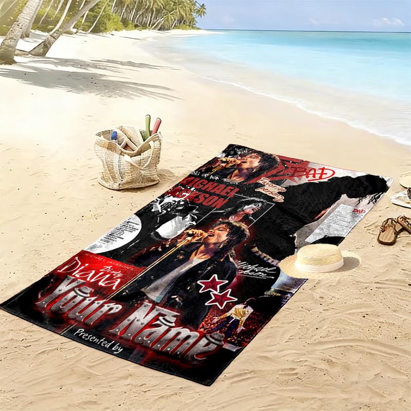 Name Custom King Jackson Print Beach Towel, Large Soft Quick Dry Towel for Beach Camping Swimming