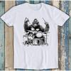 Gorilla Trommel spielendes bedrucktes T-Shirt für Damen und Unisex Lustiges und Witziges Oberteil Bequemes lockeres Kurzarm Unisex T-Shirt