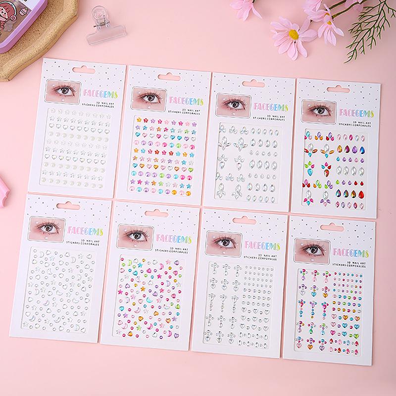 Face Gems Tattoo Eye Jewels Festival Body Make Up Sticker Diamond Pearls