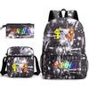 New rhythm box Sprunki music game schoolbag backpack pencil bag three-piece set student heat transfer backpack