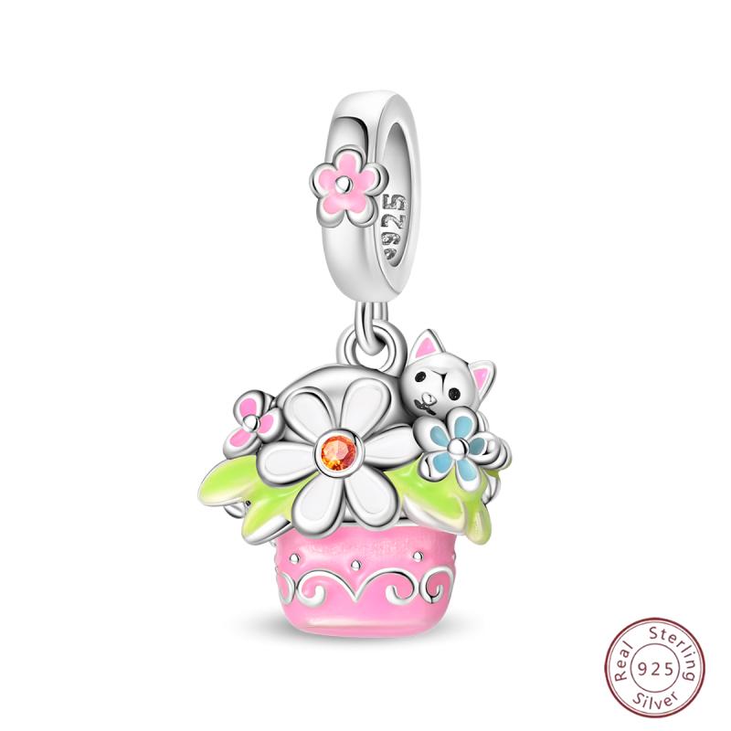 Copper Firefly Cute Cats And Dogs Beaded Pendant Suitable For Original Charms Bracelet Diy Exquisite Women Jewelry