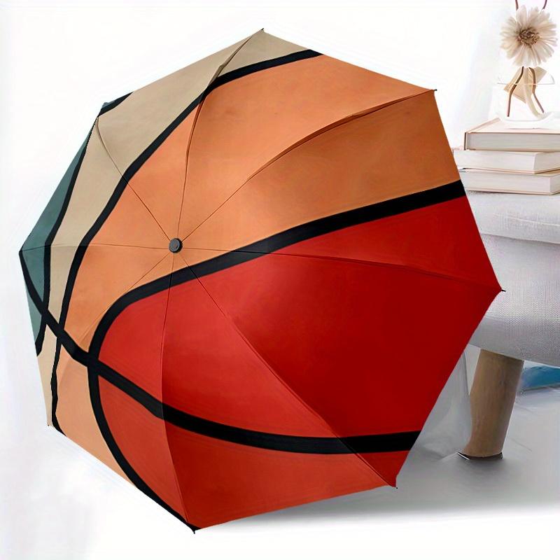 

1pc Basketball Sport Automatic Open 8-Rib Windproof Umbrella, Travel & Commuting, Suitable for All Seasons, Lightweight Portab