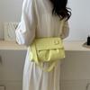 Simple and fashionable women's bag cloud pleated soft leather texture shoulder backpack niche design solid color messenger bag