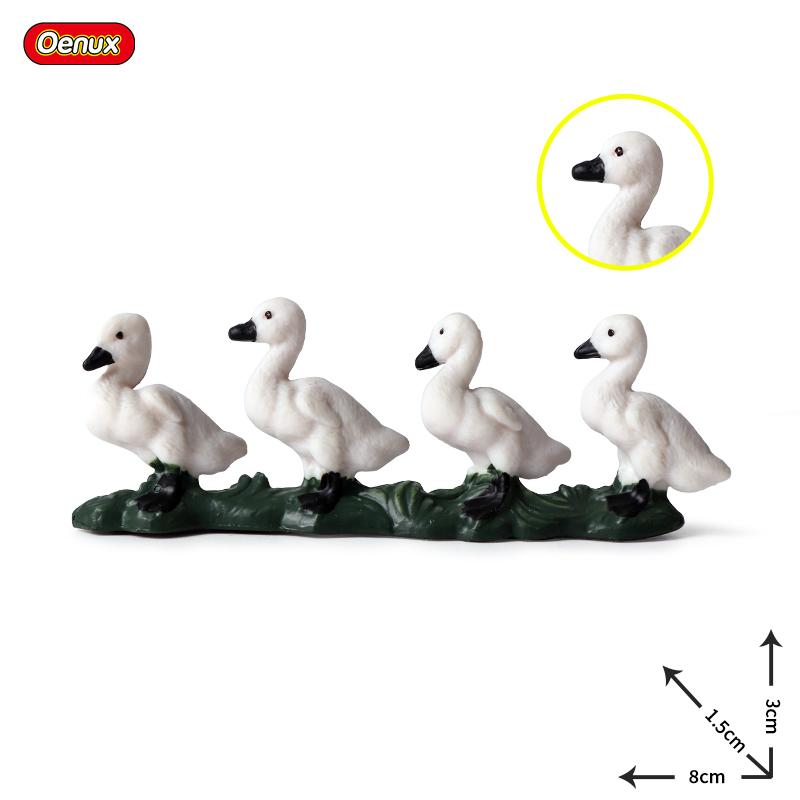 Oenux Poultry Model Simulation Goose Swan Gaggle Duck Flock Action Figures Farm Animals Figurine Miniature Education Kids Toy