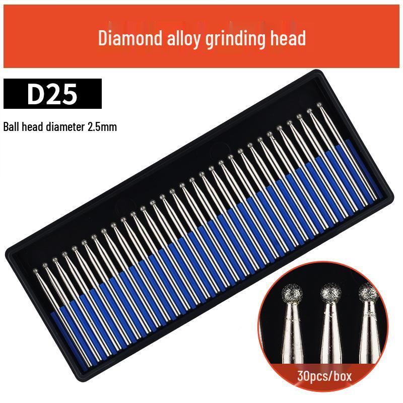 3mm Diamant-Karborund-Schleifkopf für Elektro-/Druckluftschleifer - Kugelförmige Nadel zum Gravieren & Aufbohren