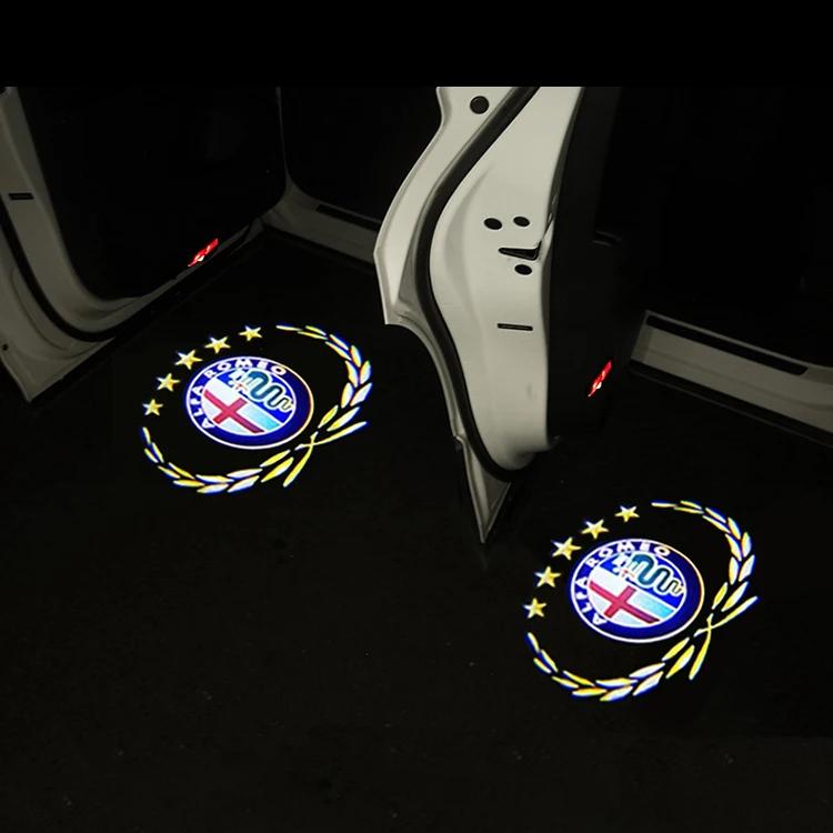 Car Stickers For Alfa Romeo 2pcs For Alfa Romeo 159 LED Car Door Welcome Light Projector Logo for Alfa Romeo 159 Mito Stelvio Br