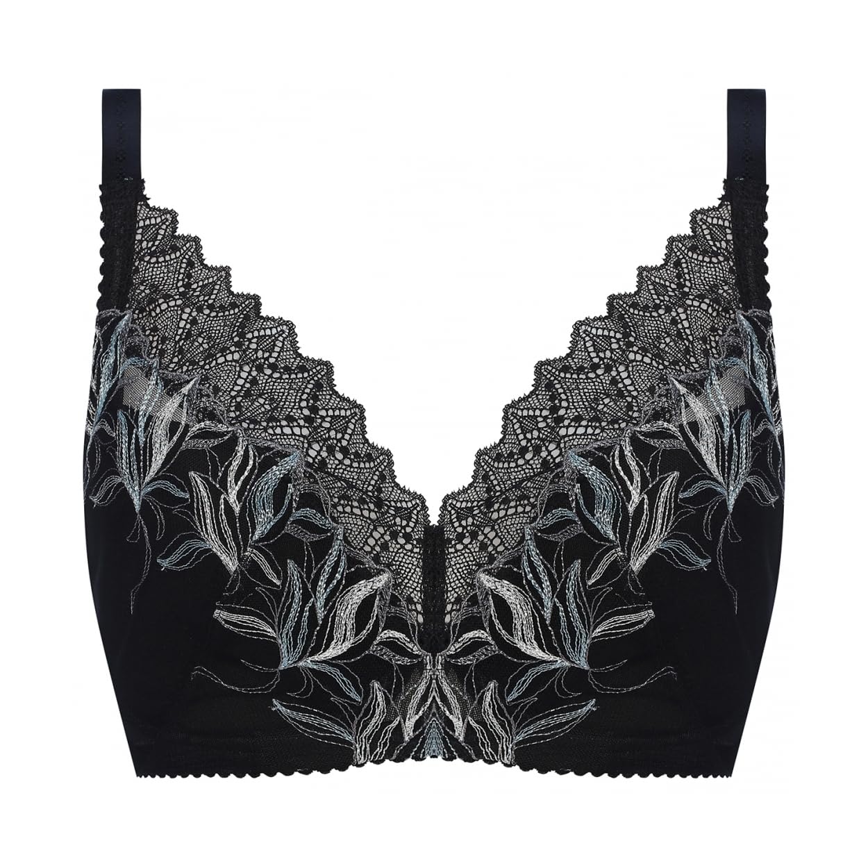 

AMOSTYLE Маленький обволакивающий бюстгальтер Bra Shine of Crystal M014 Размер F80 (АМОСТИЛЬ) (без подкладок) (черный)