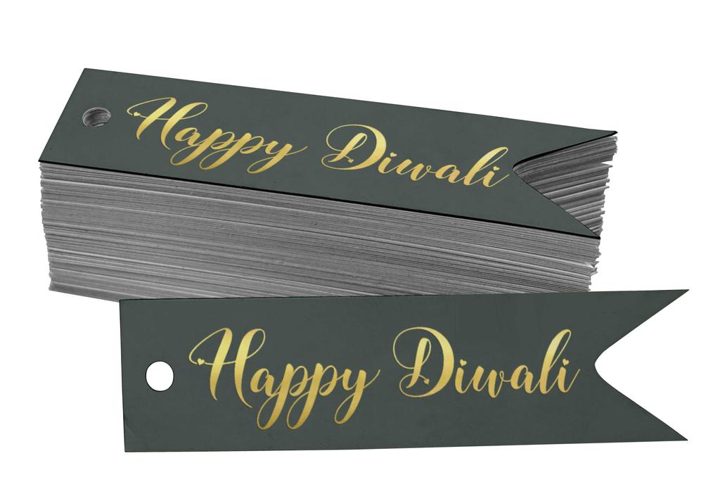 Inkdotpot Pack Of 100 Happy Diwali Favor Paper Tags Craft Real Gold Foil Hang