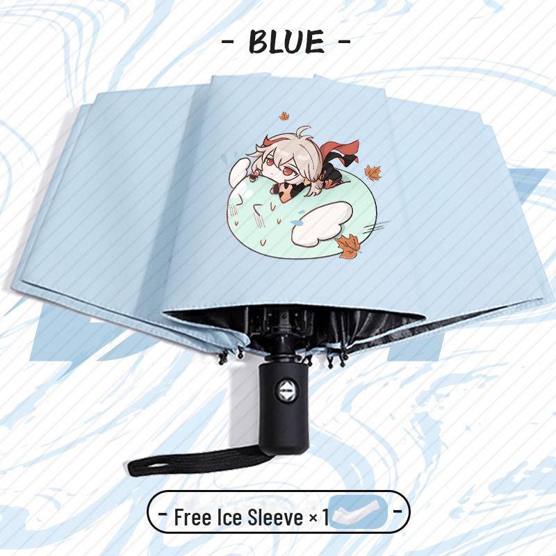 Genshin Impact Automatický skládací deštník s UV ochranou pro žáky základních škol - Odolný proti větru, pro slunečné i deštivé počasí