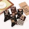 5 Pairs Bear Pattern Socks Cute & Comfy Mid Tube Socks Women's Stockings & Hosiery