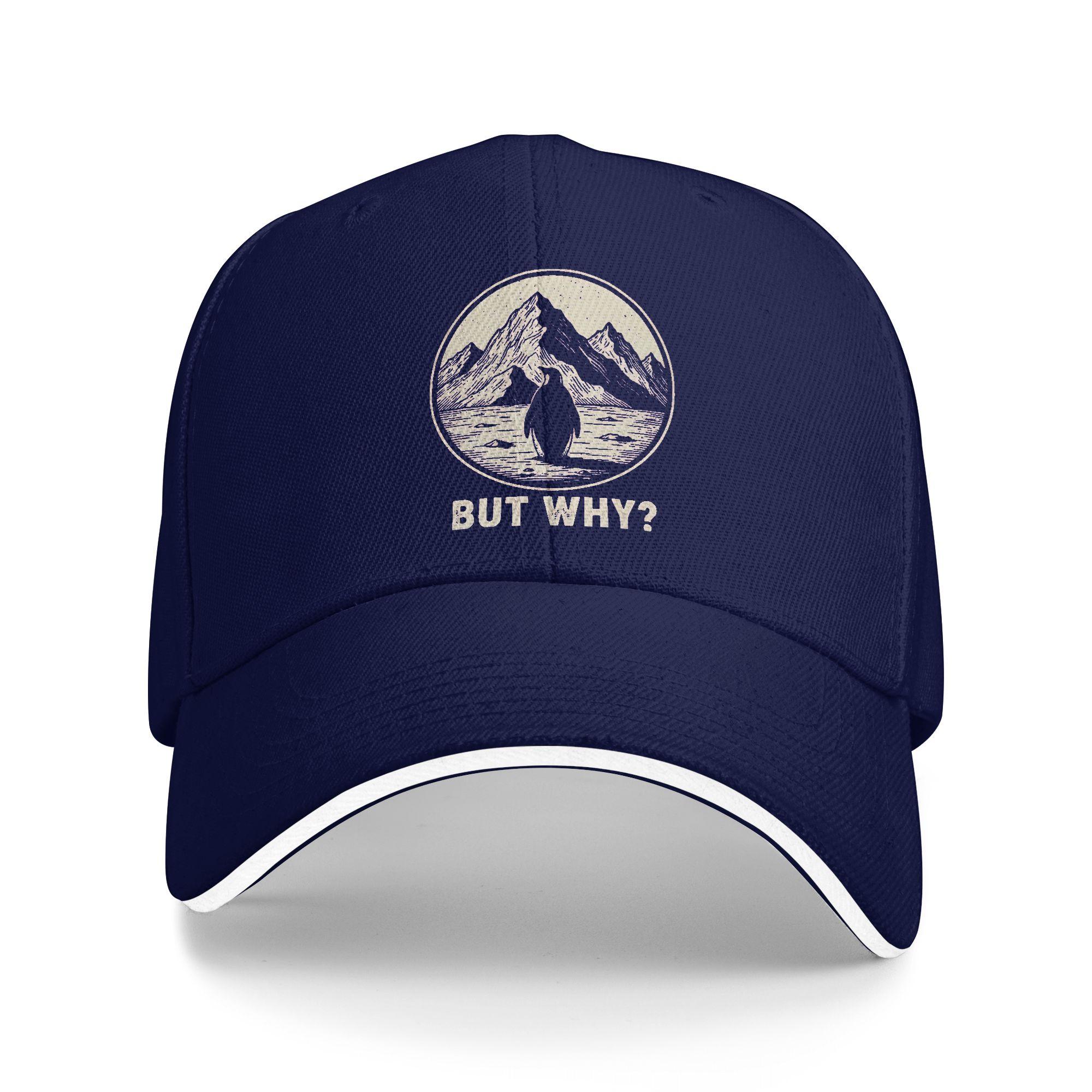 Nihilist Penguin But Why Retro Baseball Cap Unisex Print Trucker Hat Summer y2k Cool Outdoor Sports Breathable Baseball Caps One Size