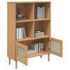 Bookshelf SENJA Rattan Look Brown 90 X 35 X 130 Cm Pine Wood