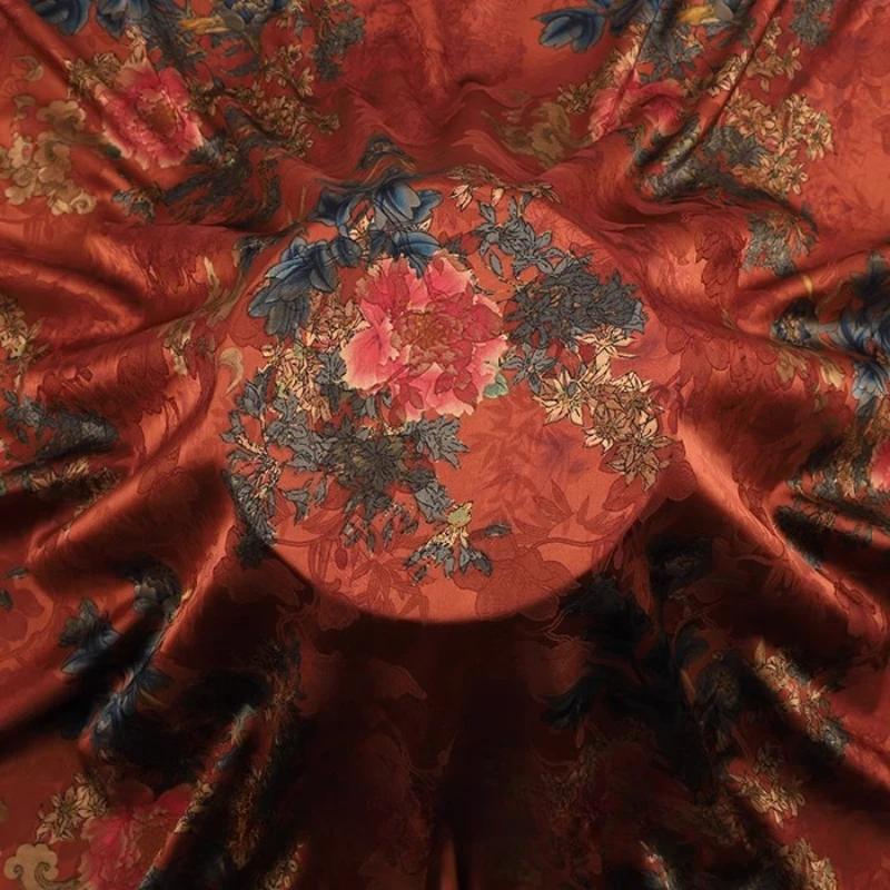 Chinese-style Imitation Silk Cloud Gauze High-end Fabric Soft Cotton Silk Printed Fabric DIY Cheongsam Dress Hanfu Clothing