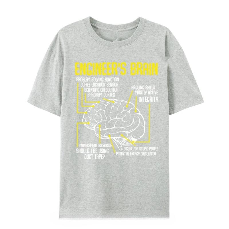 Смешная футболка  Инженеры - это мозг  Графика игрового процесса инженера Унисекс Хлопок Оверсайз Повседневная Короткий рукав День рождения S