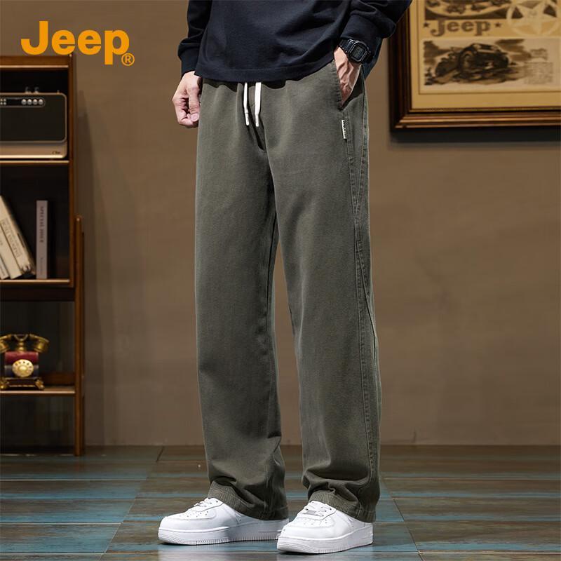 

JEEP Men s Pure Cotton Loose Fit Straight Leg Casual Pants L