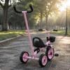 Dreirad Schiebestange Metall Klemme Griff Gebogener Kinderwagen für Eltern, Kinder Schwarz