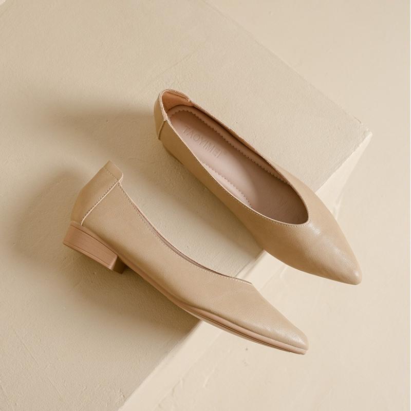 New Women Shoes Genuine Leather Pumps Concise Pointed Toe High Heels Shoes Fashion Dress Shoes