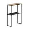 Heian Shindo Industries Laundry Side Wood Grain Matte with Adjustable 20cm X 50cm X 70cm Rack, Black, Feet, (W) (D) (H), HSR-6BK