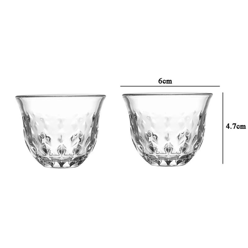 2pcs Sets Creative Kung Fu Tea Cup Transparent Water Cup Personalized Drinkware Small Tea Cup Household Drinking Glasses Gifts