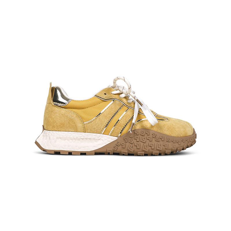 Pigskin version~ inner height increase of 5cm] versatile sports and leisure shoes for women's 2025 summer breathable new fashion versatile board shoes