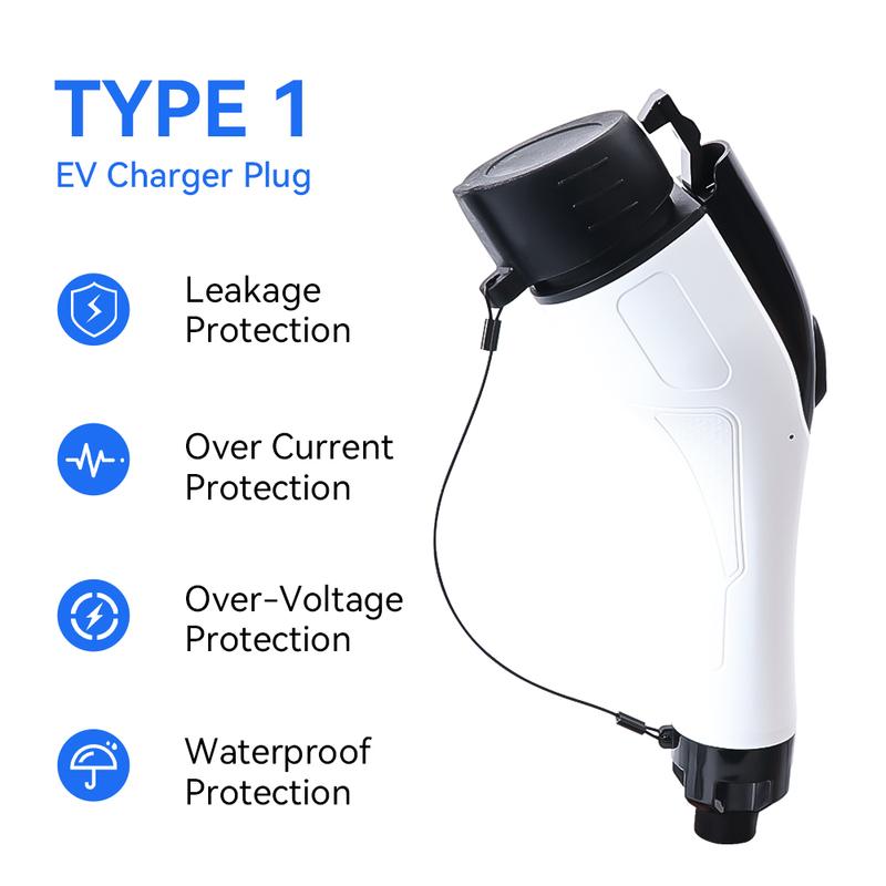 IPENGEN EV Charger Plug SAE J1772 Connector Type 1 16A 3.5KW for Electric Car Vehicle Charging Station EVSE Wallbox