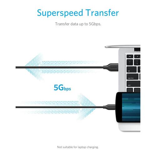 Anker USB Type C Cable PowerLine USB-C & USB-A 3.0 Cable Compatible with iPhone 16 / 15 / Oculus link/Galaxy/iPad Pro/iPad Air/MacBook/MacBook Air/Xpe